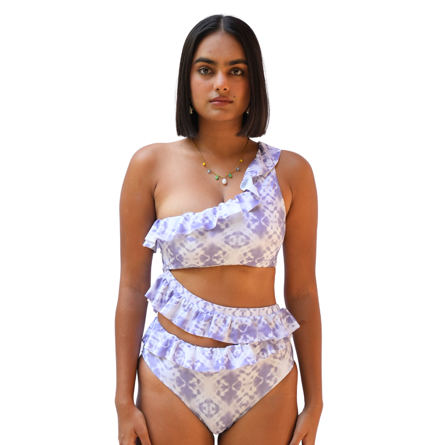 Off Shoulder Swim Monokini With Ruffles