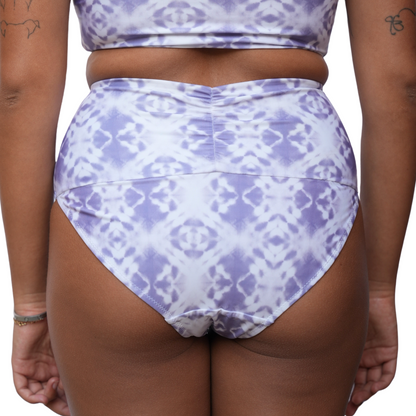 High Waist Bikini Bottom With Gathered Panel