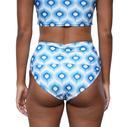 High Waist Bikini Bottom With Gathered Panel