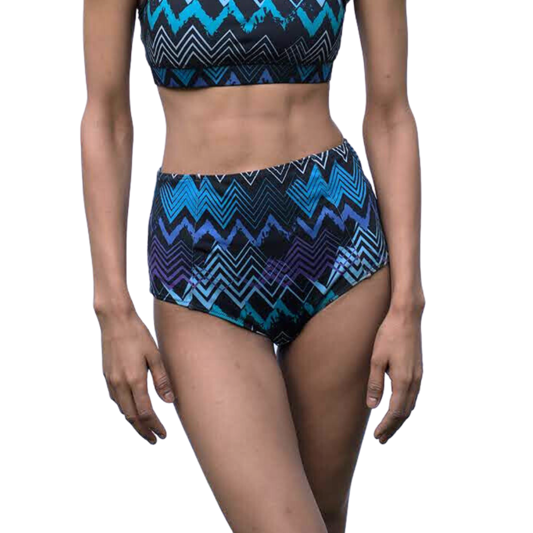 Printed Swim High Waist Bikini Bottom