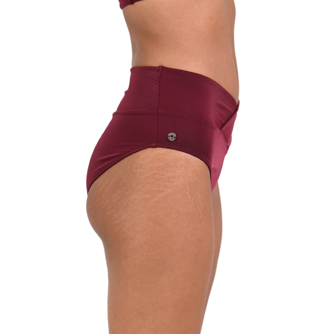 Cross panel high waist bikini bottom