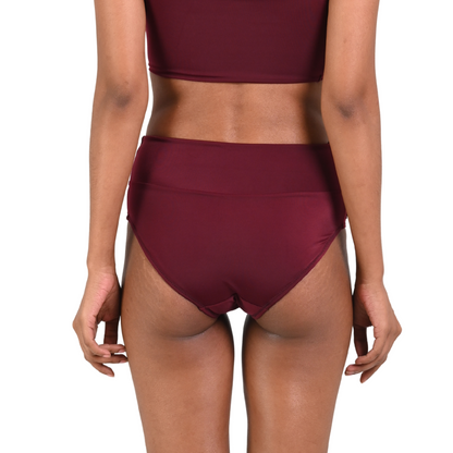 Cross panel high waist bikini bottom