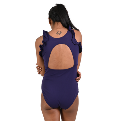 High Neck Monokini with Ruffles