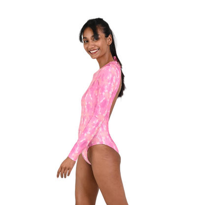 Full Sleeve Swim Monokini With Back Tie