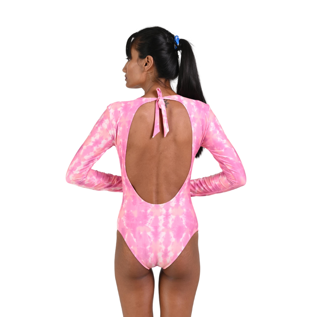 Full Sleeve Swim Monokini With Back Tie