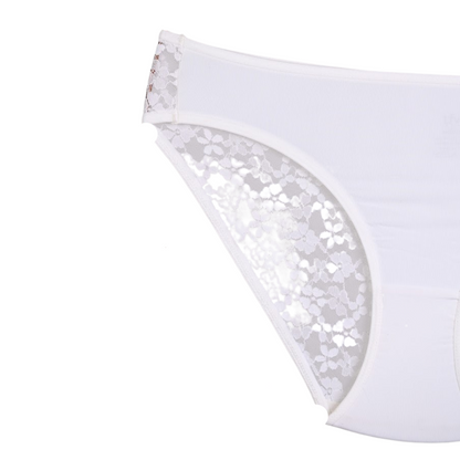 Lace bikini panty with fabric front